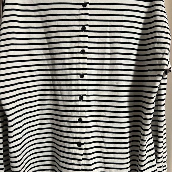 White/black striped shirt size L 100% Cotton - Picture 5 of 9